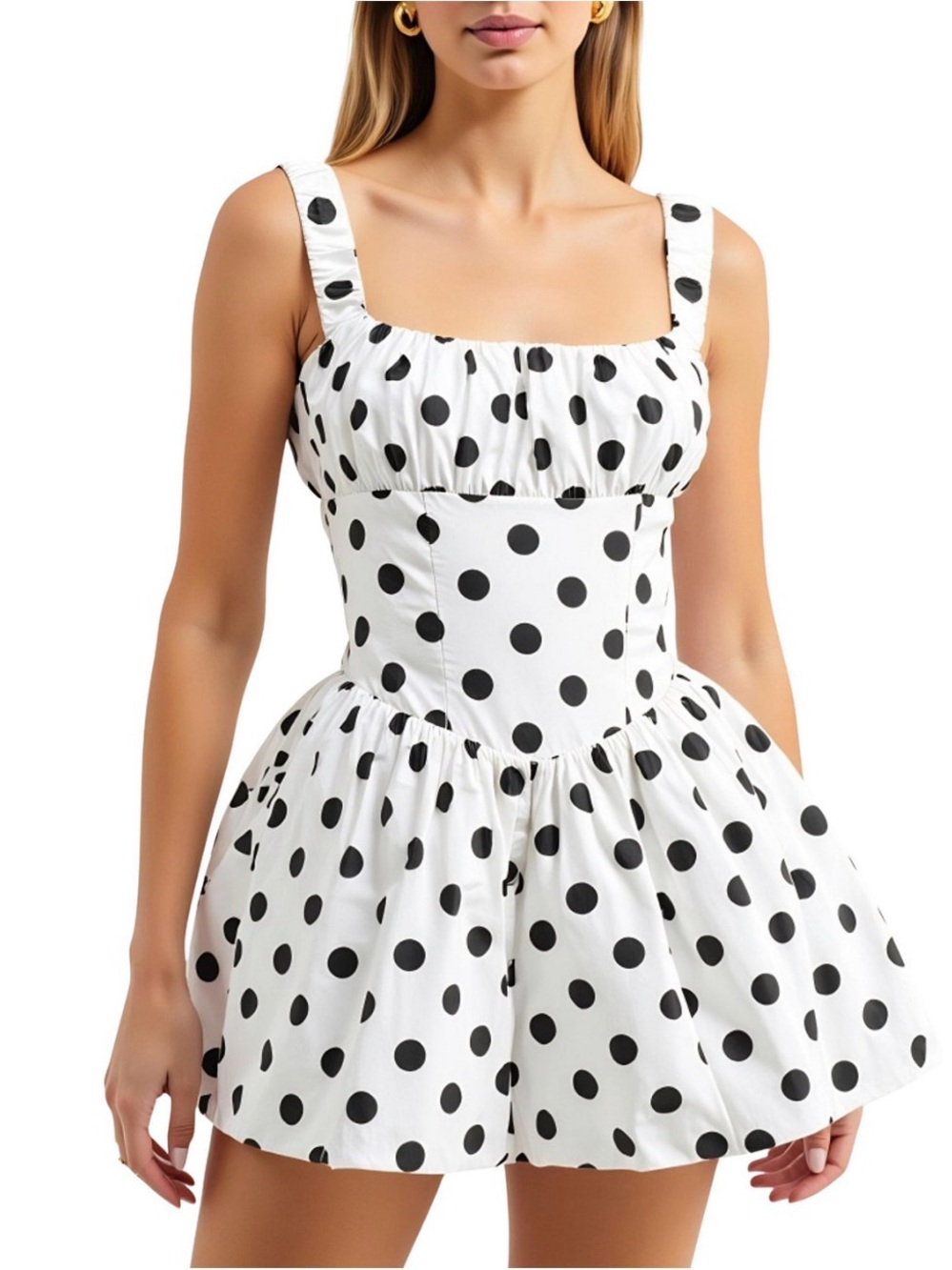 MODENAIRE/ Women's Polka Dot Corset Bodice Mini Dress / M / NWOT / 18”-ptp $150